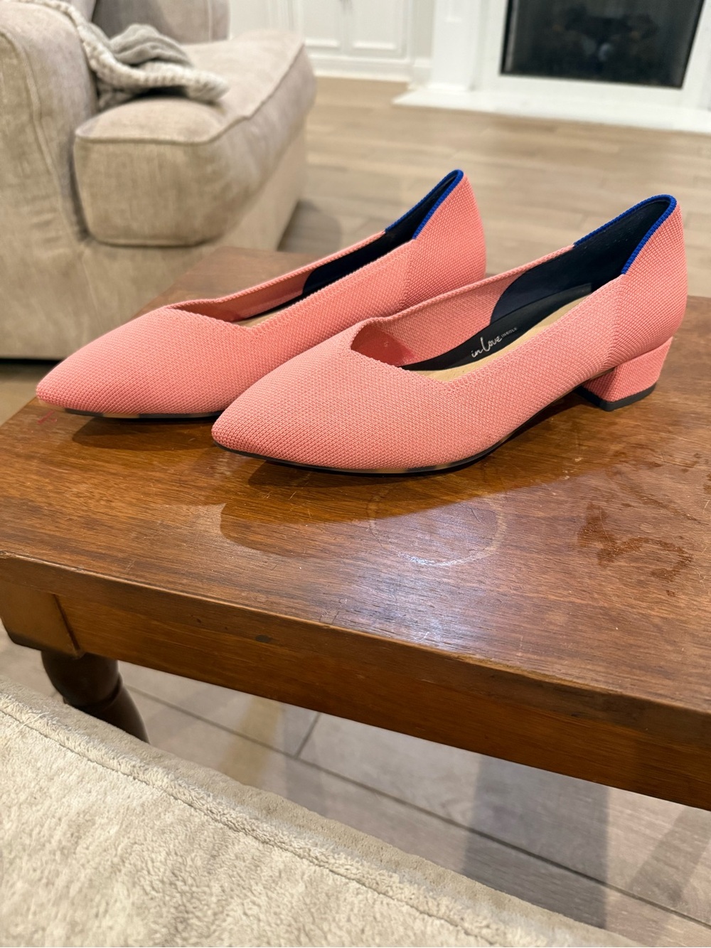 NWOT Rothy's The Block Heel High Point Tulip Women's Sz 8.5 Knit Pointed Toe